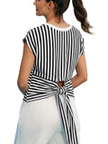 Women’s Bow Back Tie Striped T-Shirt