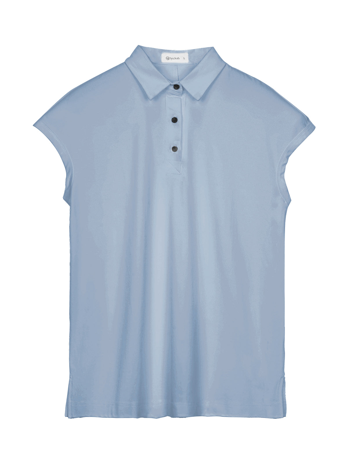 Polo Shirts for Women Summer Casual V Neck Collared Shirt Cap Sleeve Tops with Side Slit Hem Breathable Tunics