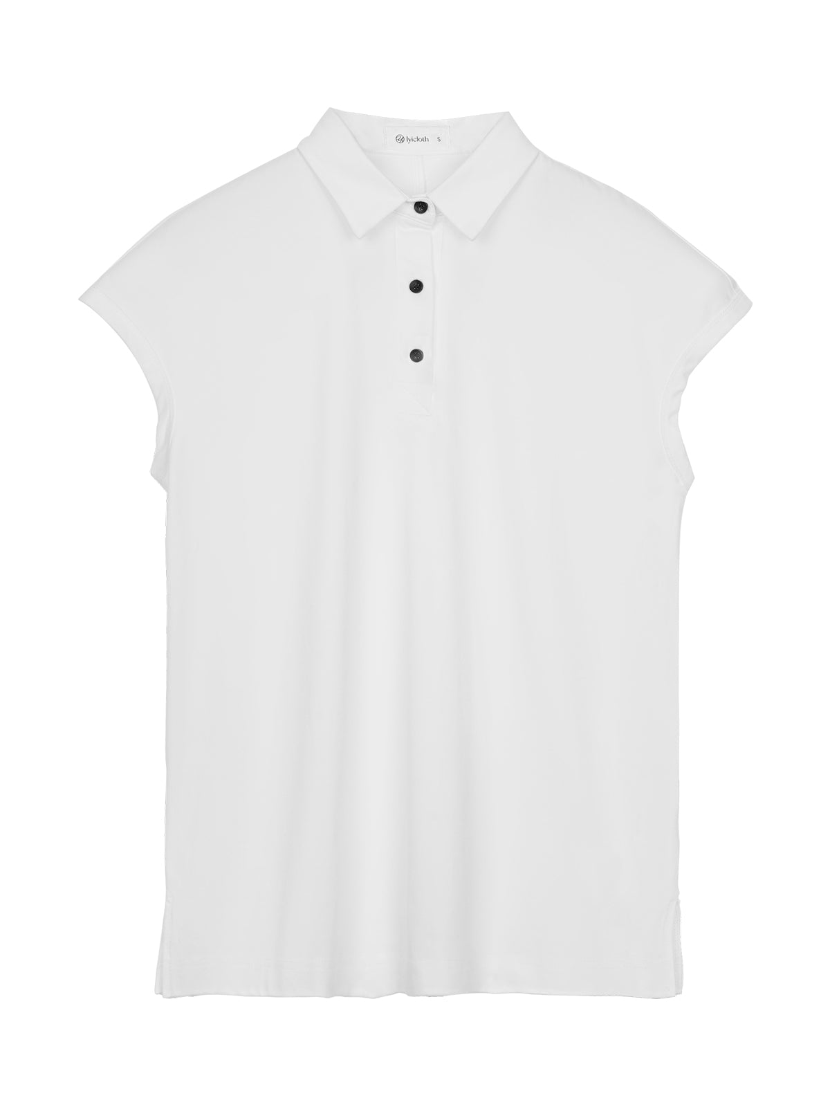 Polo Shirts for Women Summer Casual V Neck Collared Shirt Cap Sleeve Tops with Side Slit Hem Breathable Tunics