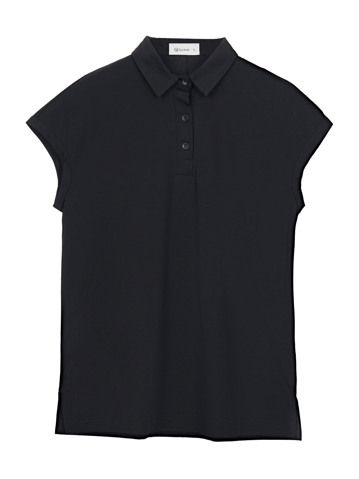 Polo Shirts for Women Summer Casual V Neck Collared Shirt Cap Sleeve Tops with Side Slit Hem Breathable Tunics