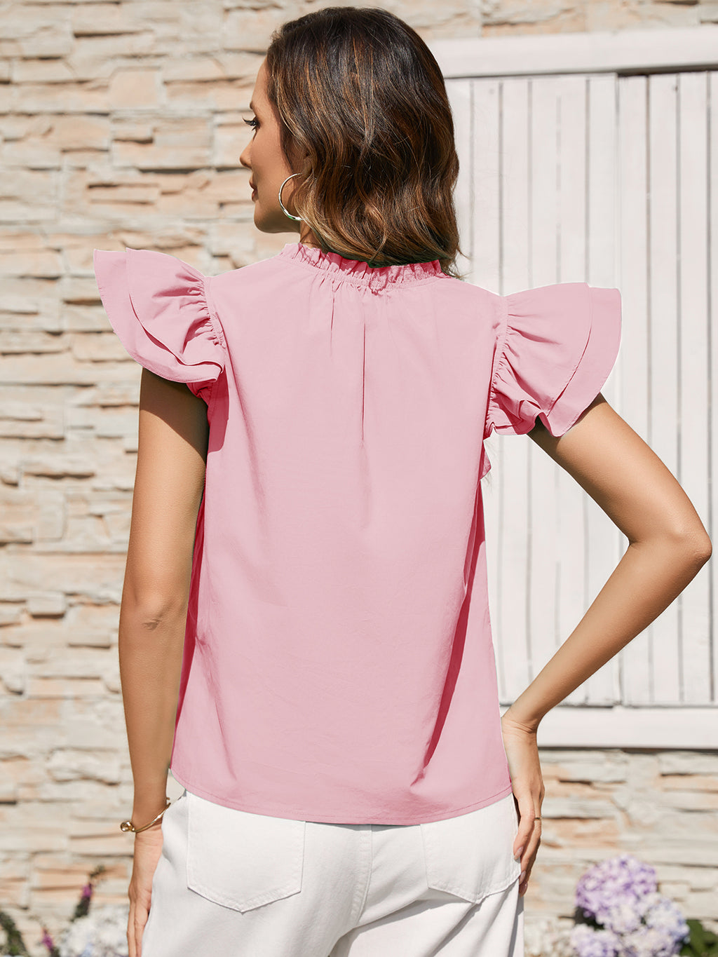 Summer Sleeveless Ruffle V Neck Top