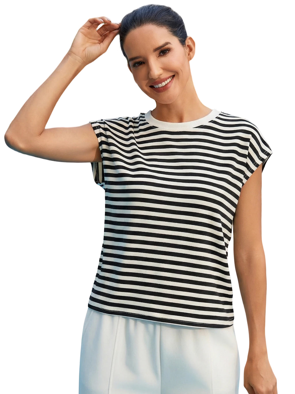 Women’s Bow Back Tie Striped T-Shirt